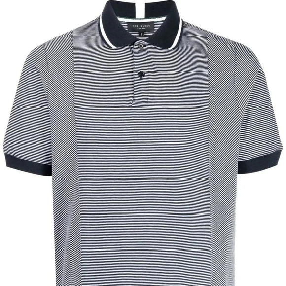 TED BAKER Taigaa Striped Polo Shirt Size 2 US Size Medium - Picture 3 of 10